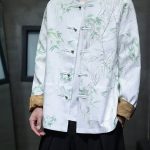 Men's Modern Hanfu Chinese Style Autumn/Winter Jacquard Long Sleeve Jacket – New Tang Suit with Stand Collar and Metal Buttons - Image 3
