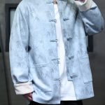 Men's Chinese Style 2024 New Suede Tang Suit – Modern Hanfu Jacket with Frog Buttons and Stand Collar, Autumn Fashion - Image 3