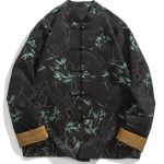 Men's Modern Hanfu Chinese Style Autumn/Winter Jacquard Long Sleeve Jacket – New Tang Suit with Stand Collar and Metal Buttons