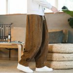Men's Corduroy Pants – Chinese Style Winter Thickened Fleece Loose Fit Lantern Wide-Leg Trousers - Image 4