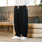 Men's Corduroy Pants – Chinese Style Winter Thickened Fleece Loose Fit Lantern Wide-Leg Trousers - Image 2